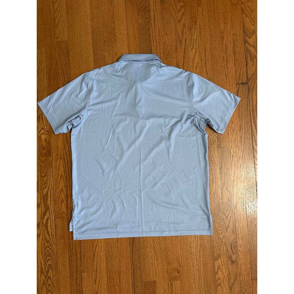 Peter Millar Summer Comfort Light Blue Small Geometric Diamonds Polo Men's XL - Picture 4 of 4